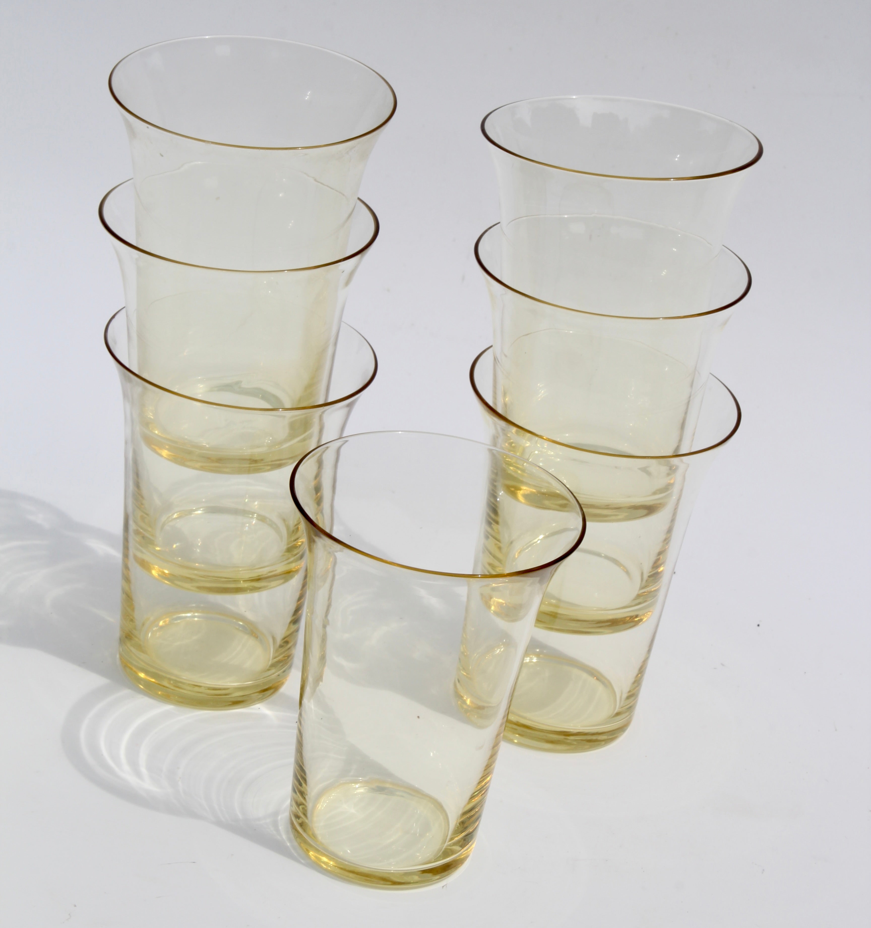 Tulip Stemmed Yellow Glasses