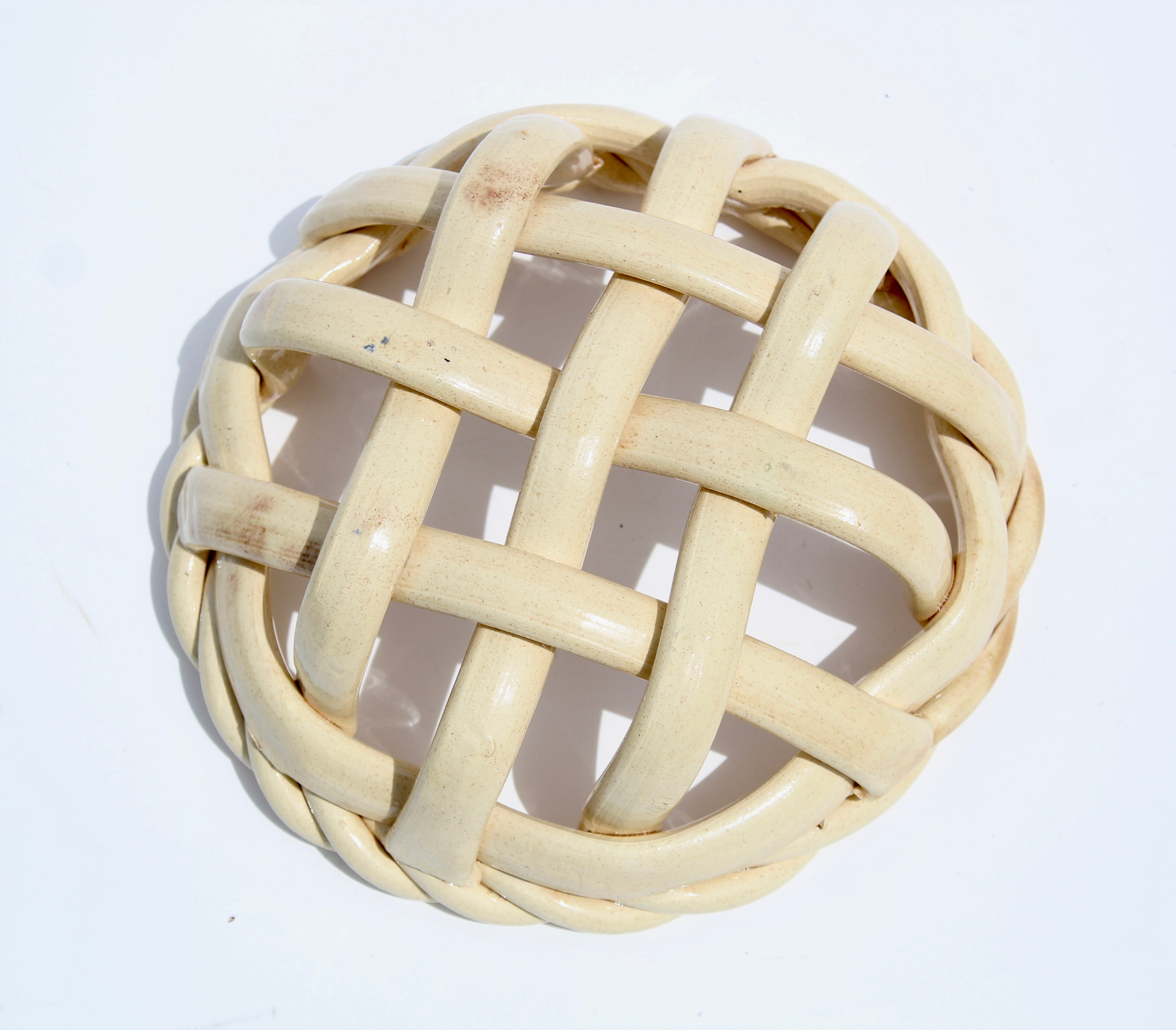 Woven Ceramic Basket Serving Bowl