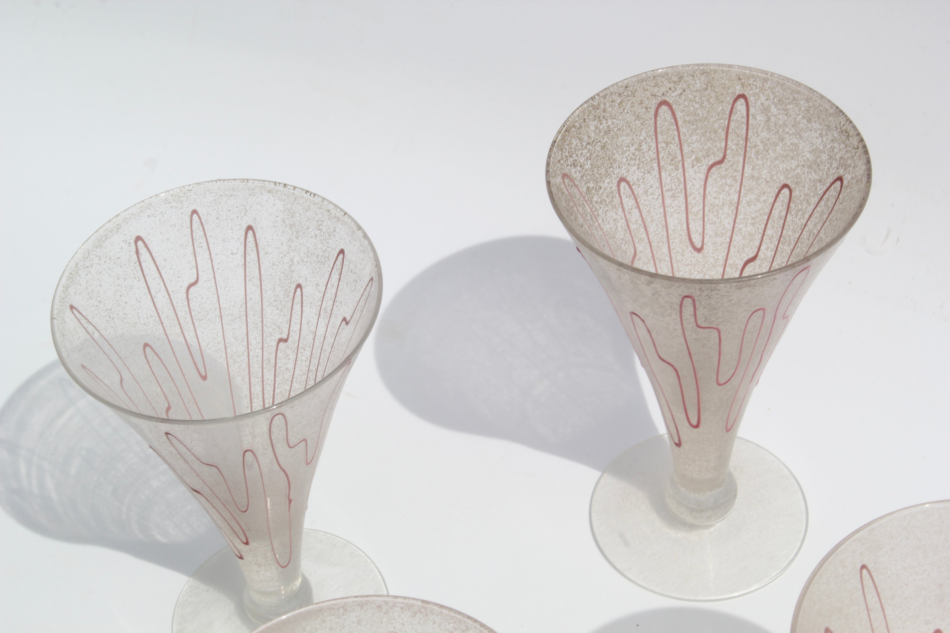 Pink Swirl Frosted Cocktail Glasses