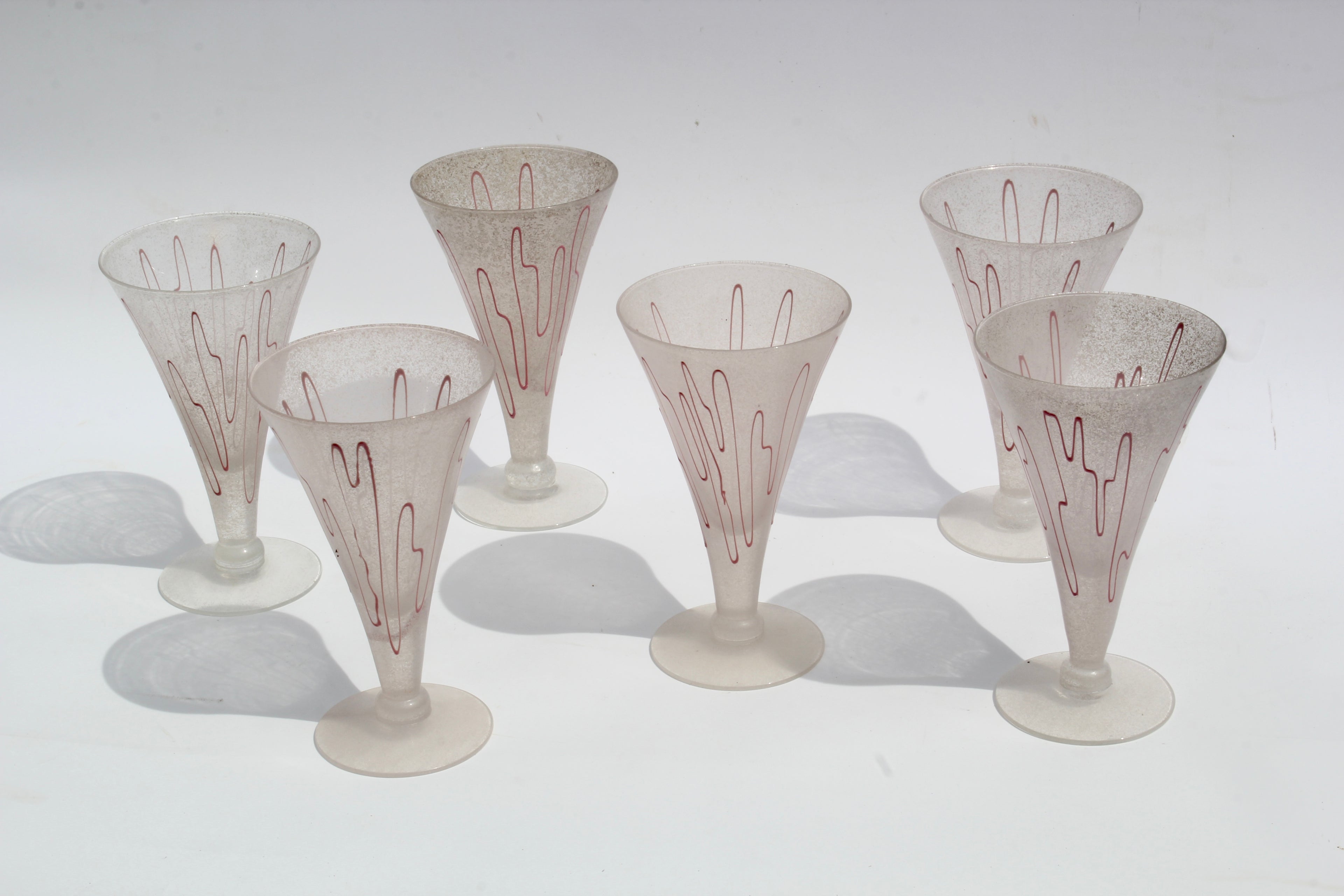 Pink Swirl Frosted Cocktail Glasses