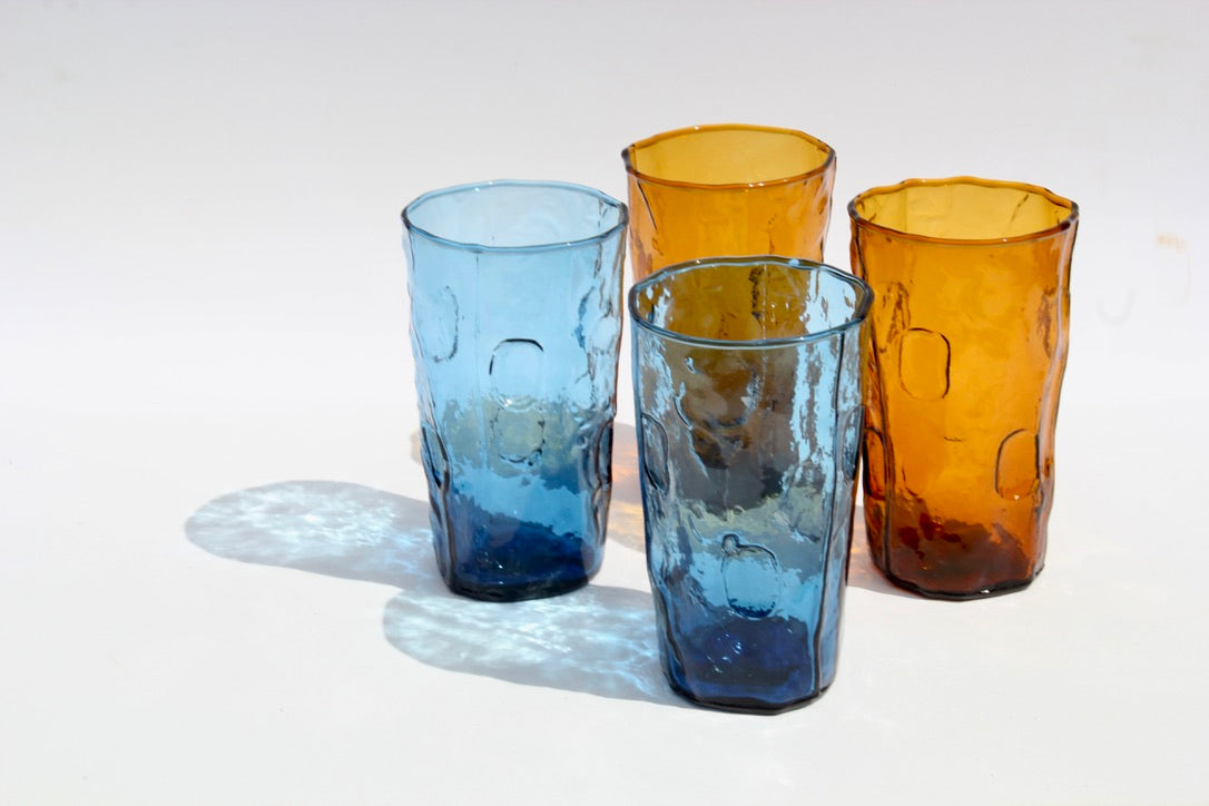 Multicolor Thumbprint Tumbler Glasses