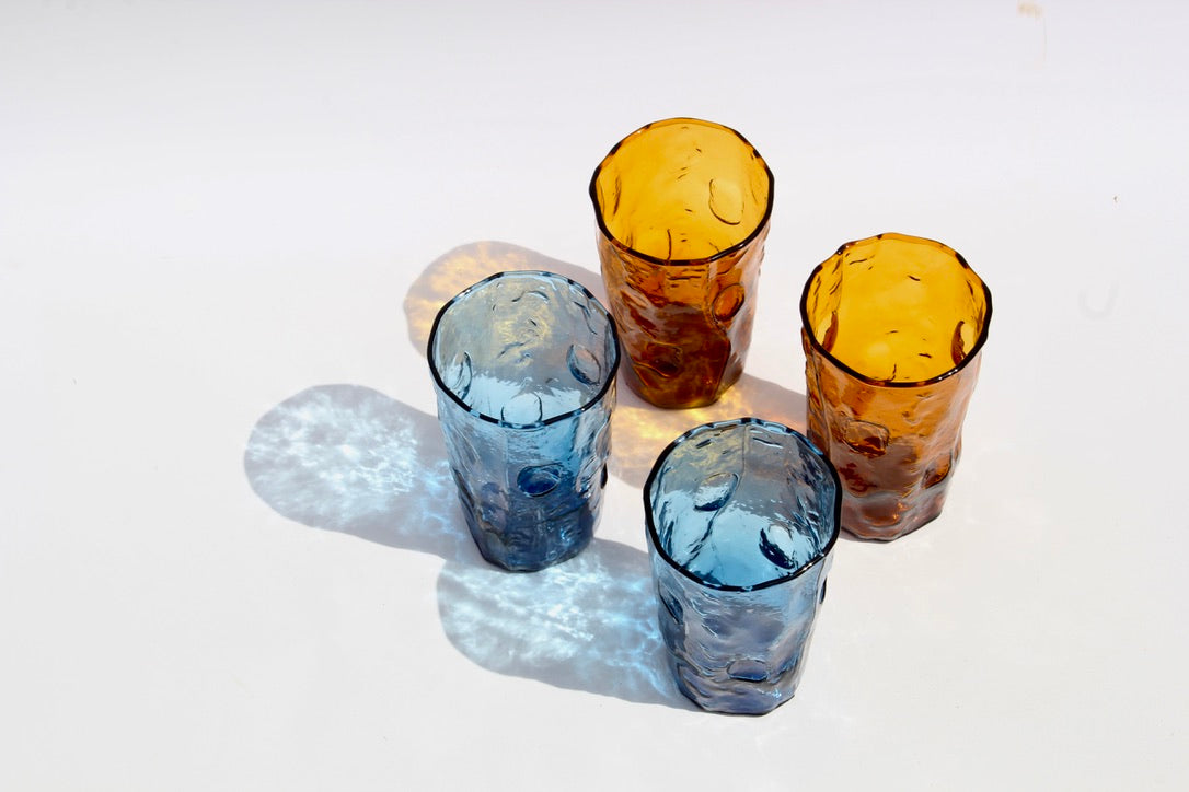 Multicolor Thumbprint Tumbler Glasses