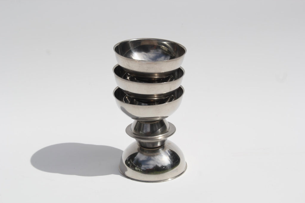 Danish Modern Stainless Steel Footed Dessert Bowls